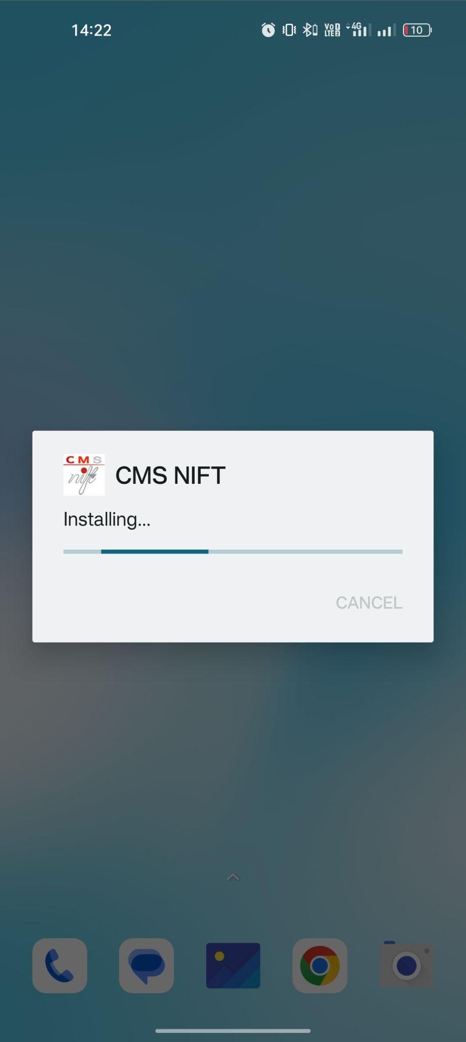 CMS NIFT apk installing