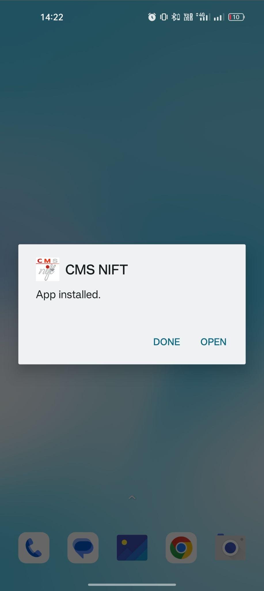 CMS NIFT apk installed