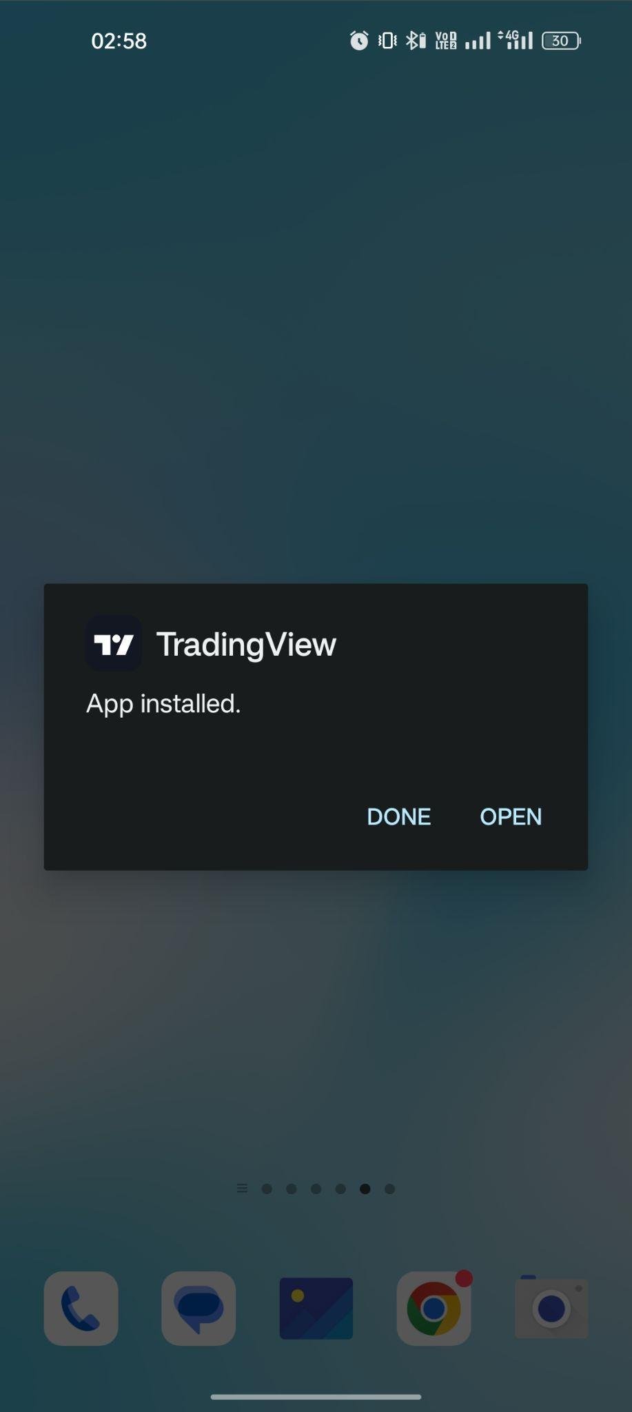 TradingView apk installed