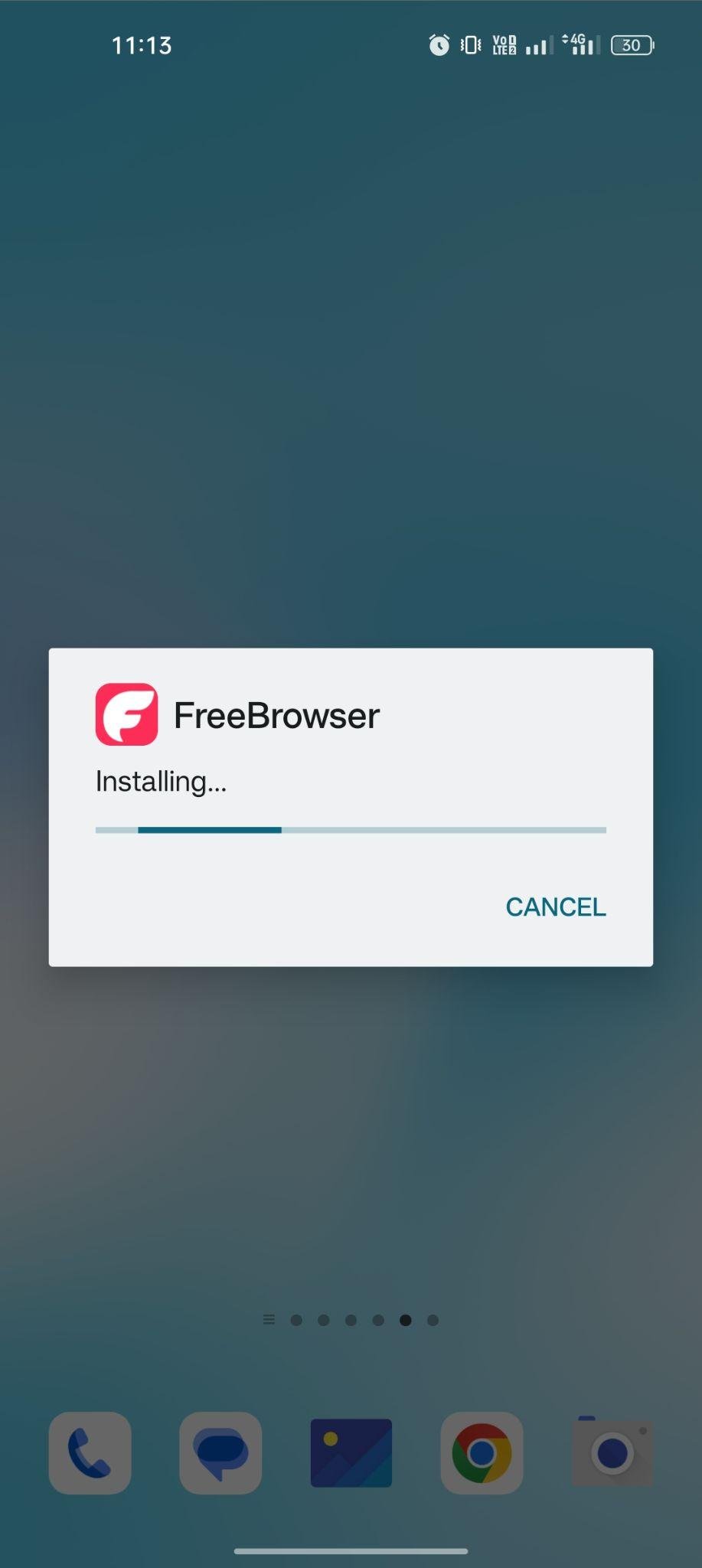 FreeBrowser apk installing