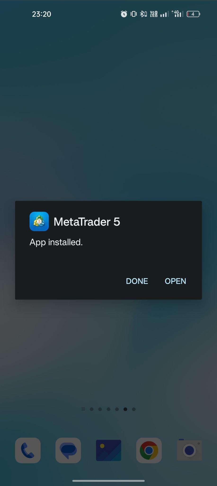 MetaTrader 5 apk installed