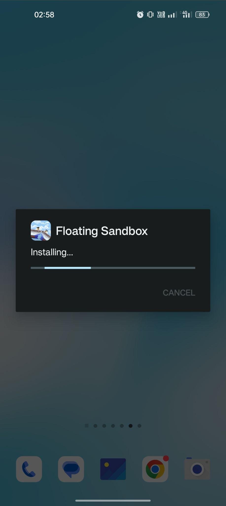 Floating Sandbox apk installing
