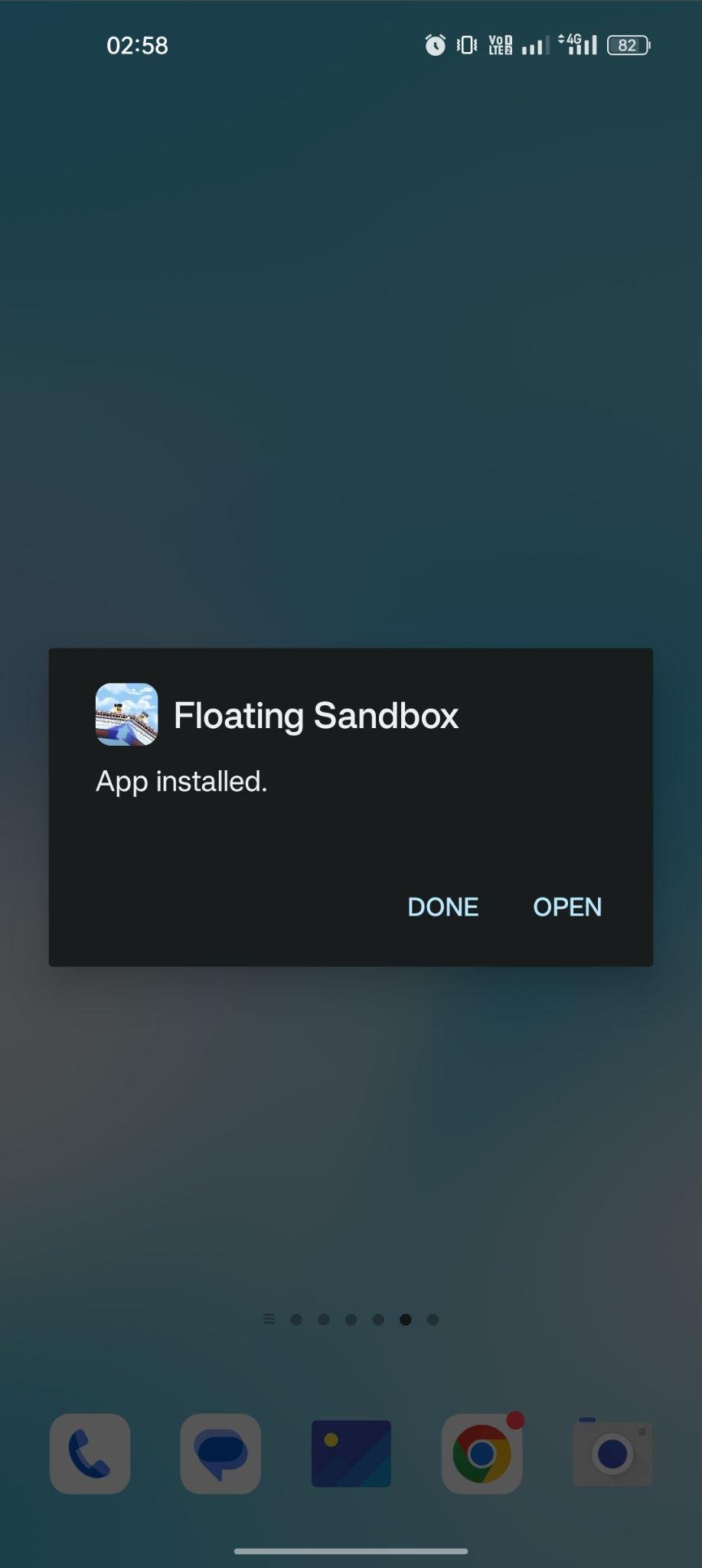 Floating Sandbox apk installed