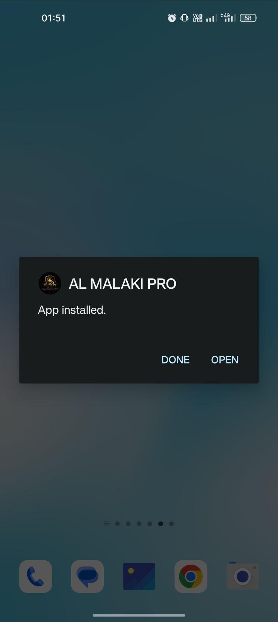 AL MALAKI PRO apk installed