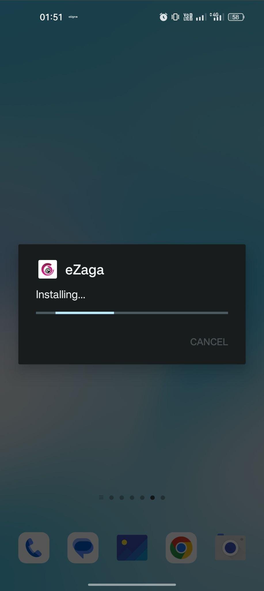 eZaga apk installing