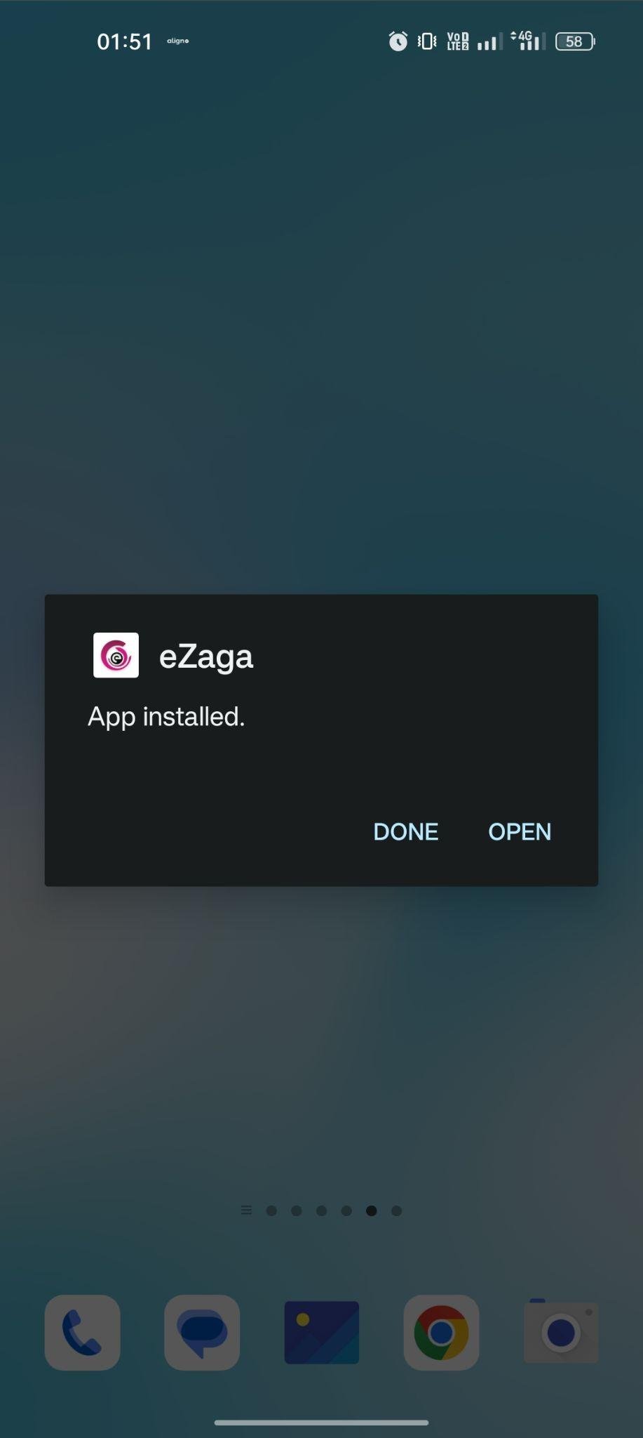 eZaga apk installed