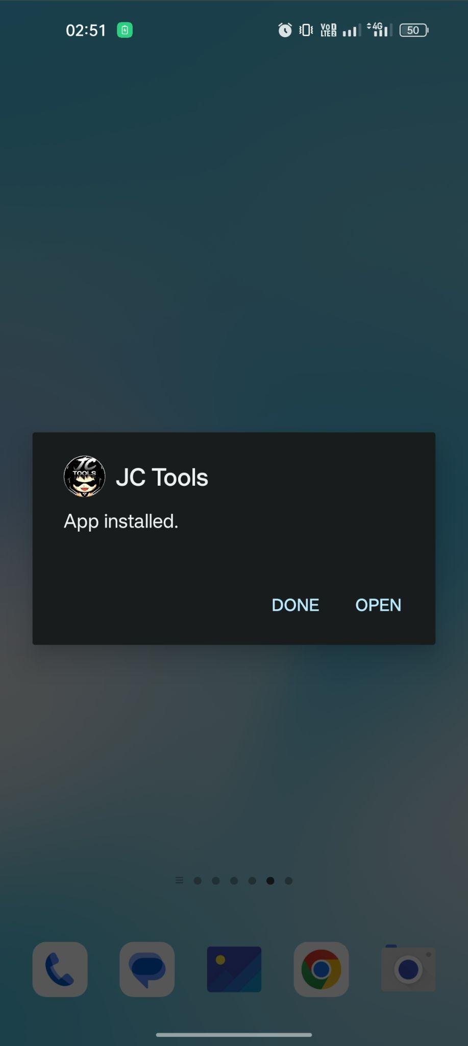 JC Tools apk installed