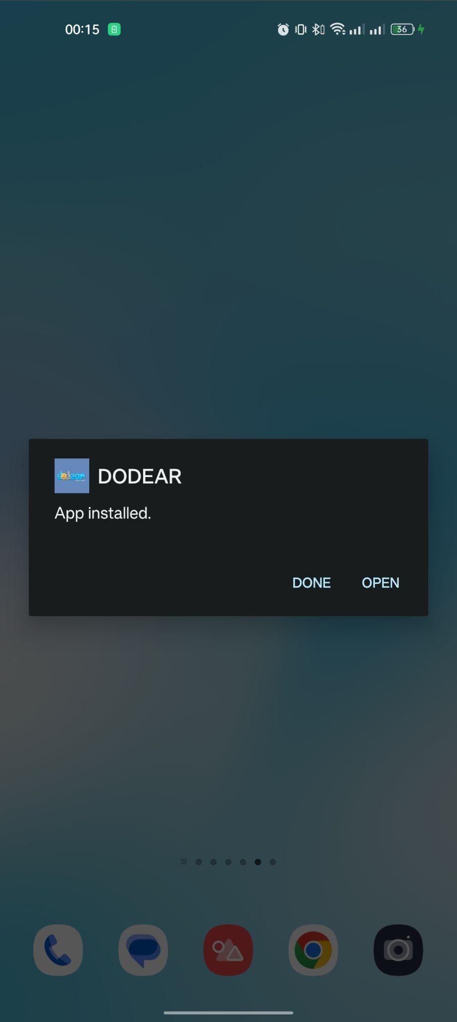 Dodear apk installed
