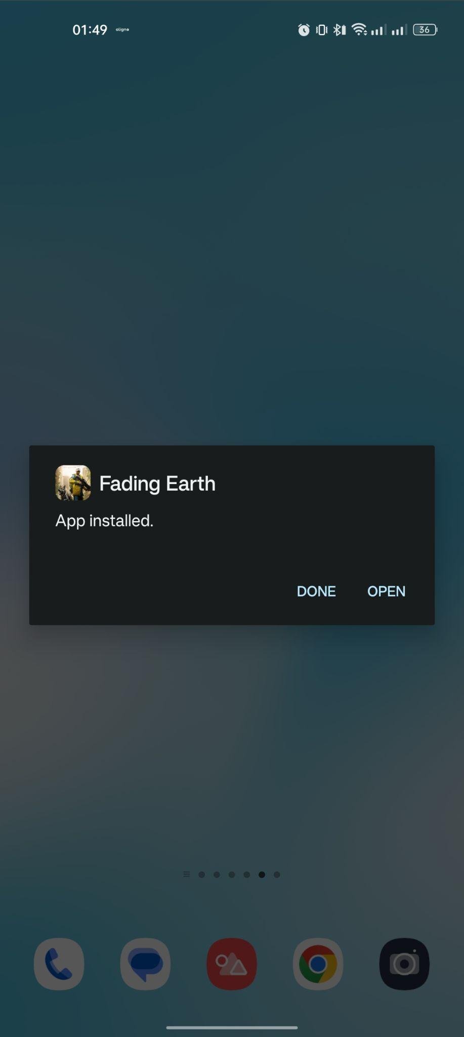 Fading Earth apk installed