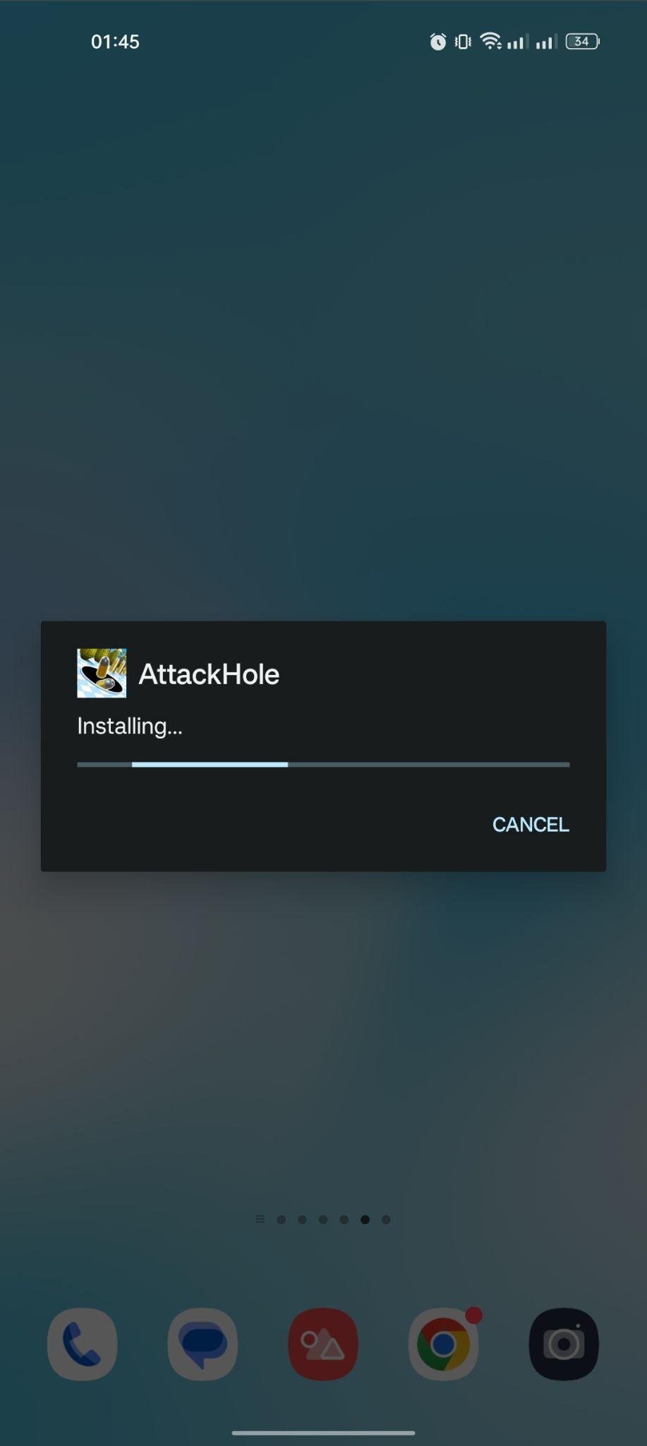 Attack Hole apk installing