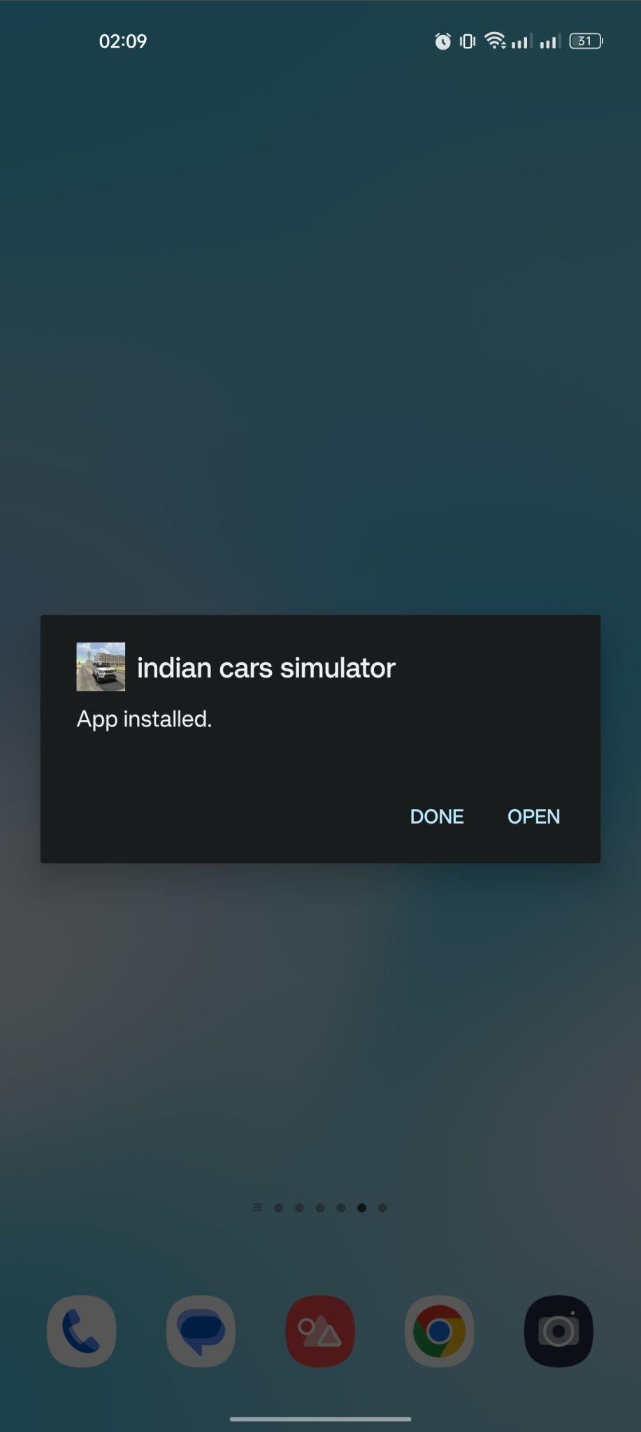Indian Cars Simulator 3D apk installed
