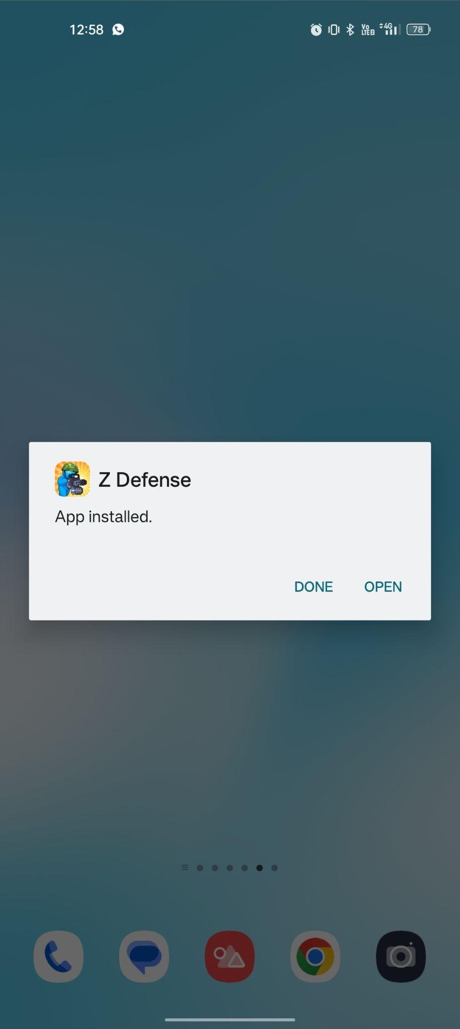 Z Defense apk installed