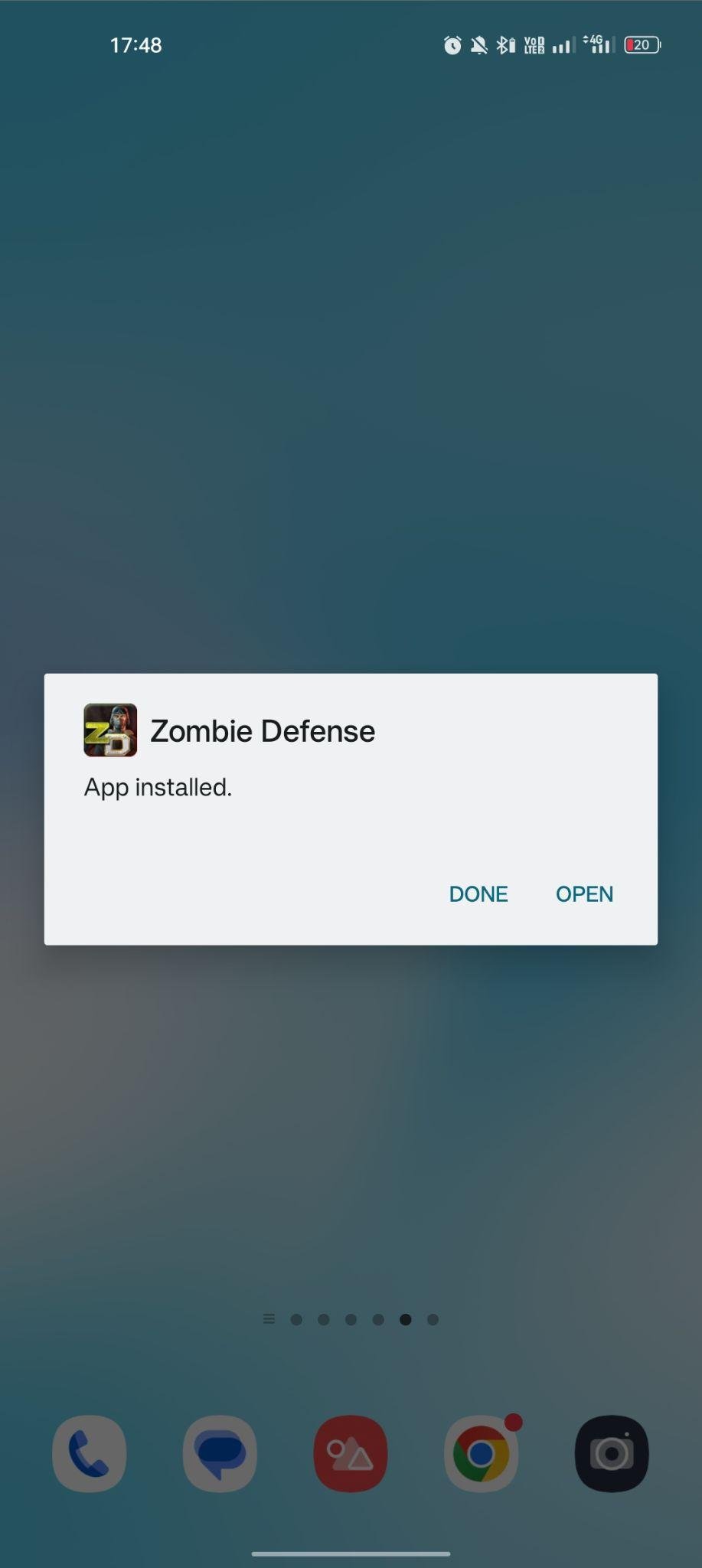 Zombie Defense apk installed