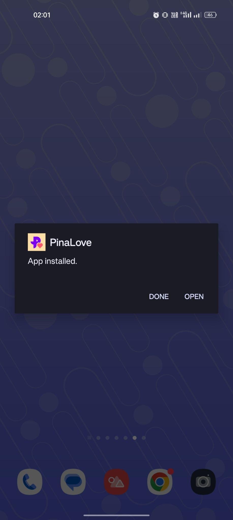 PinaLove apk installed