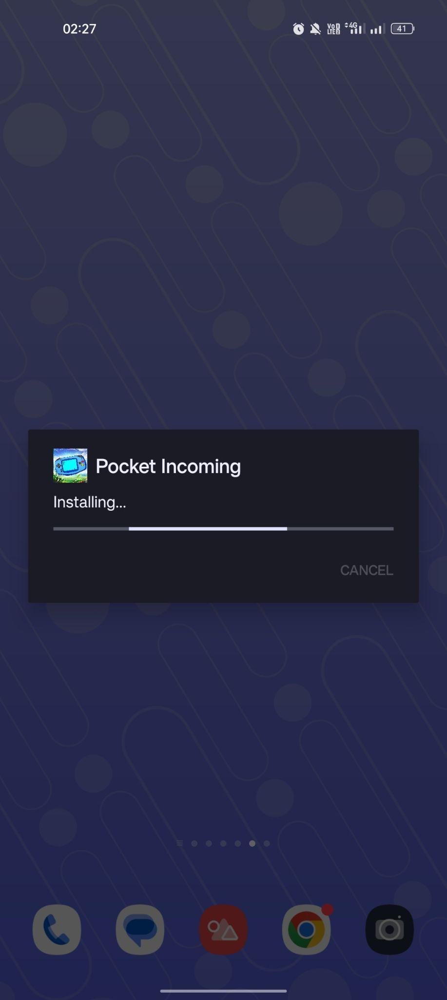 Pocket Incoming apk installing