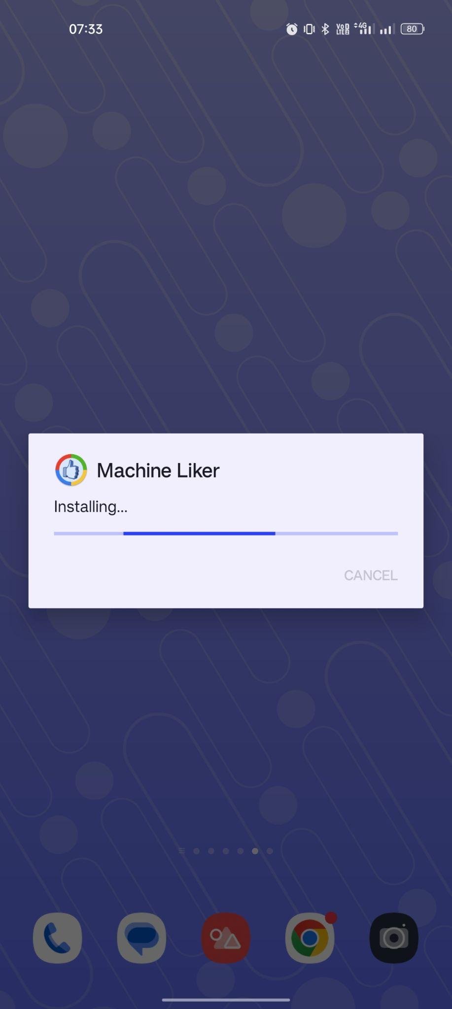 Machine Liker apk installing