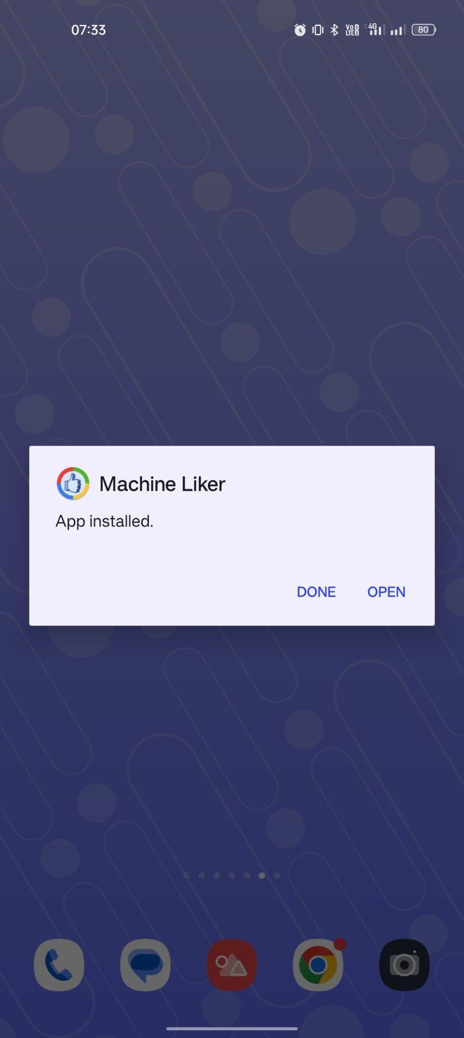 Machine Liker apk installed