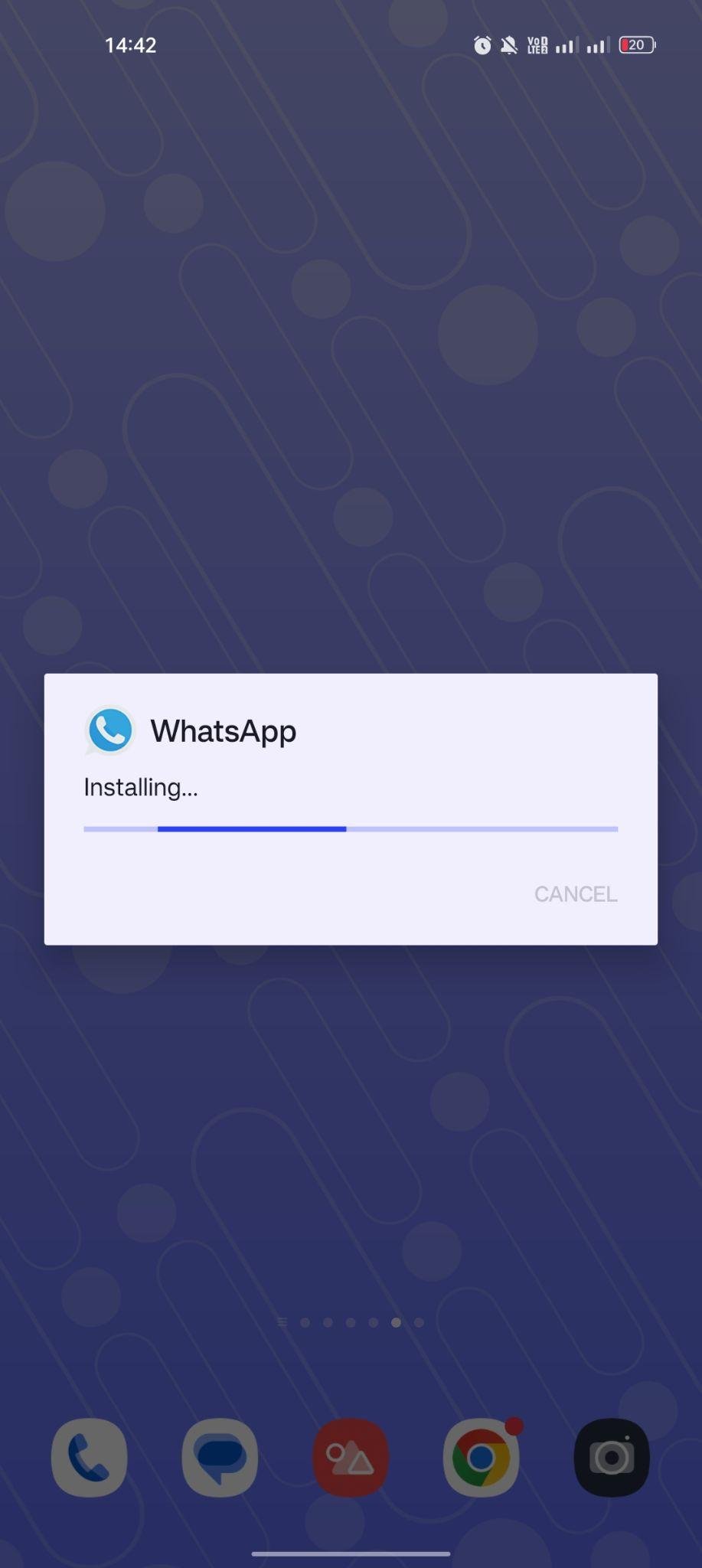 WhatsApp Plus Reborn apk installing