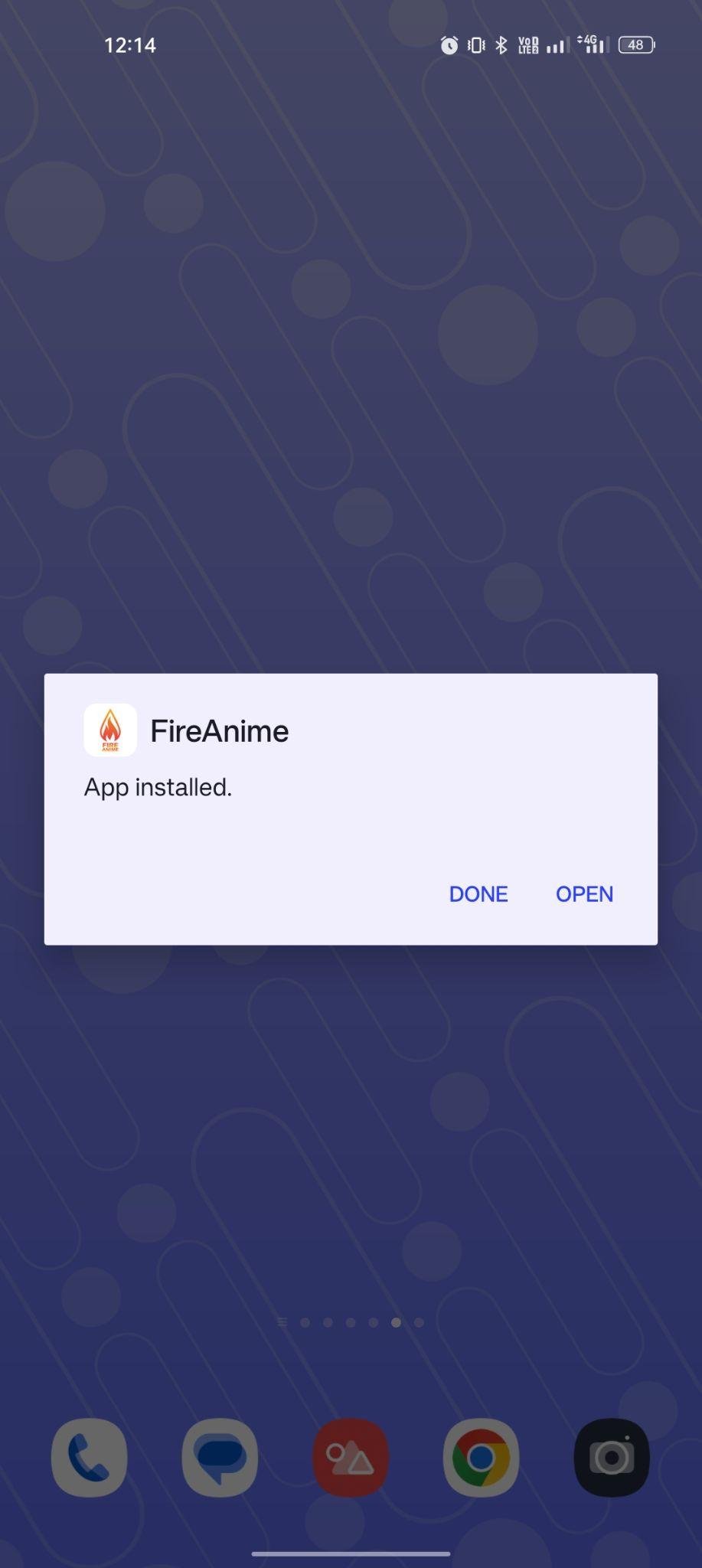 FireAnime apk installed