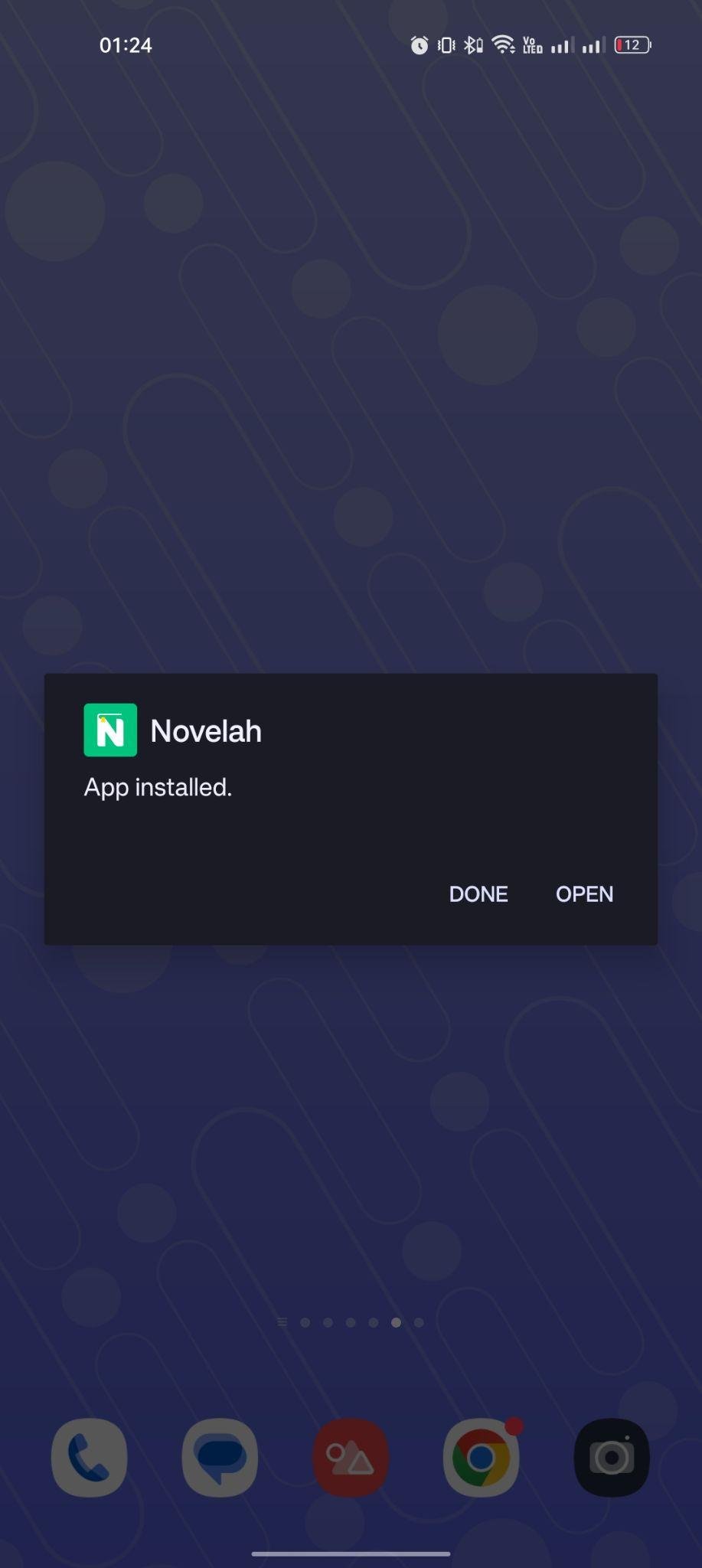 Novelah apk installed