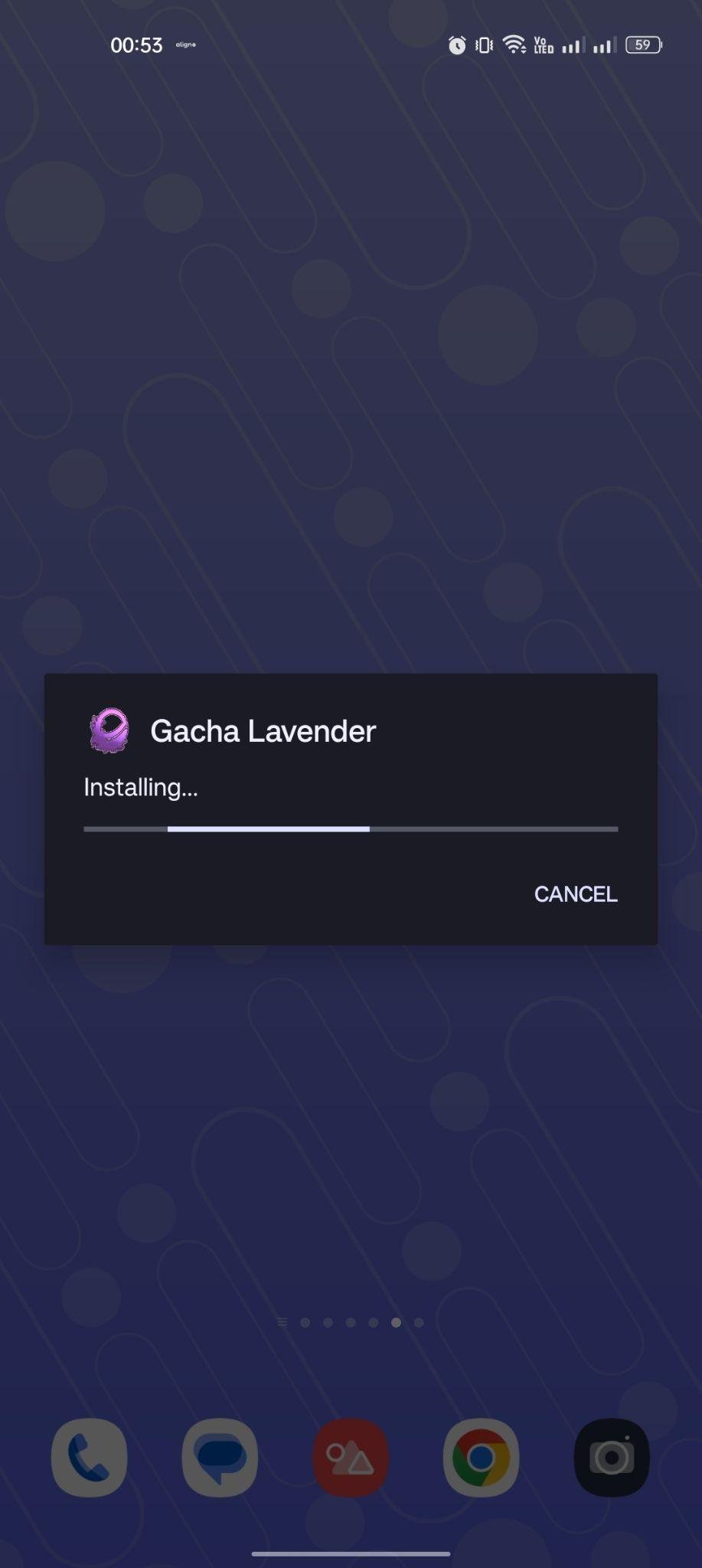 Gacha Lavender apk installing