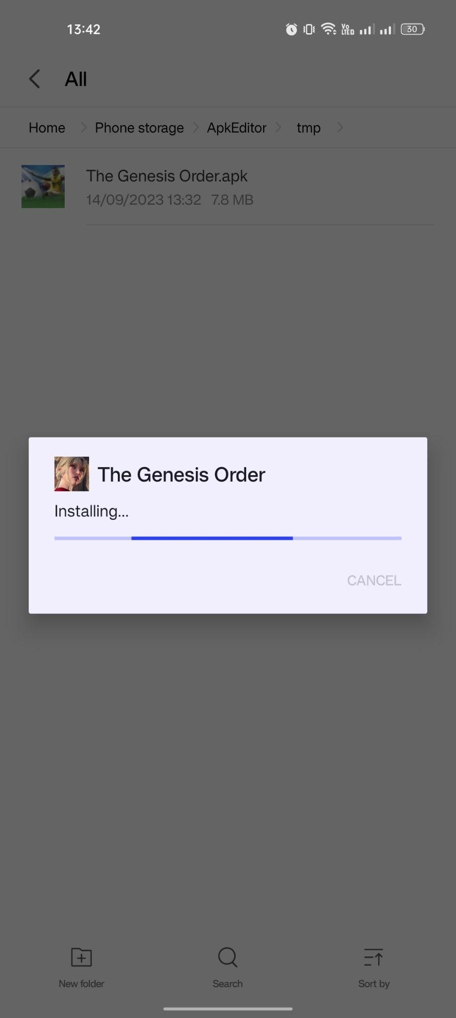 The Genesis Order apk installing