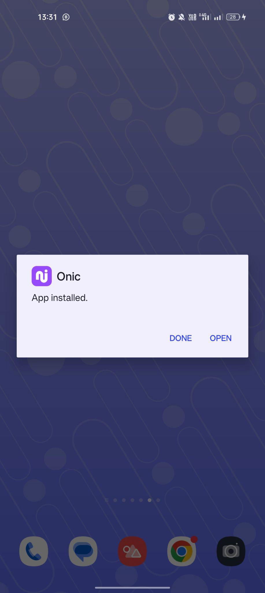 Onic apk installed