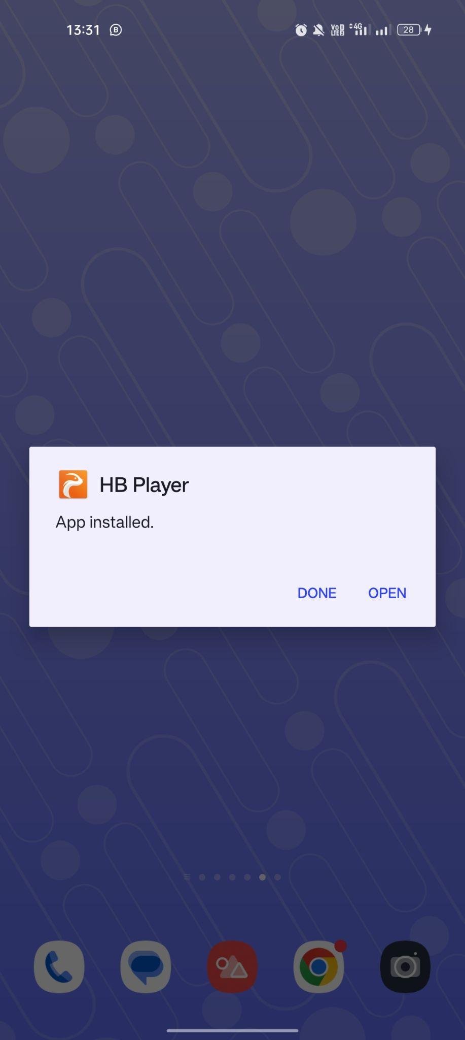 HB Video Player apk installed