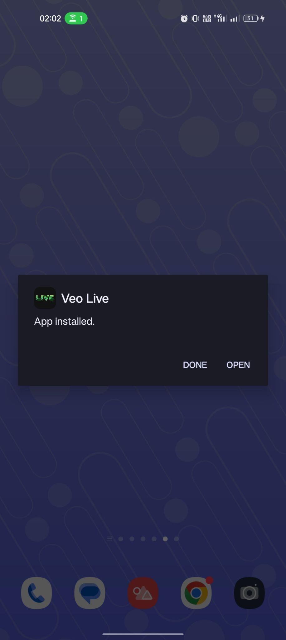 Veo Live apk installed