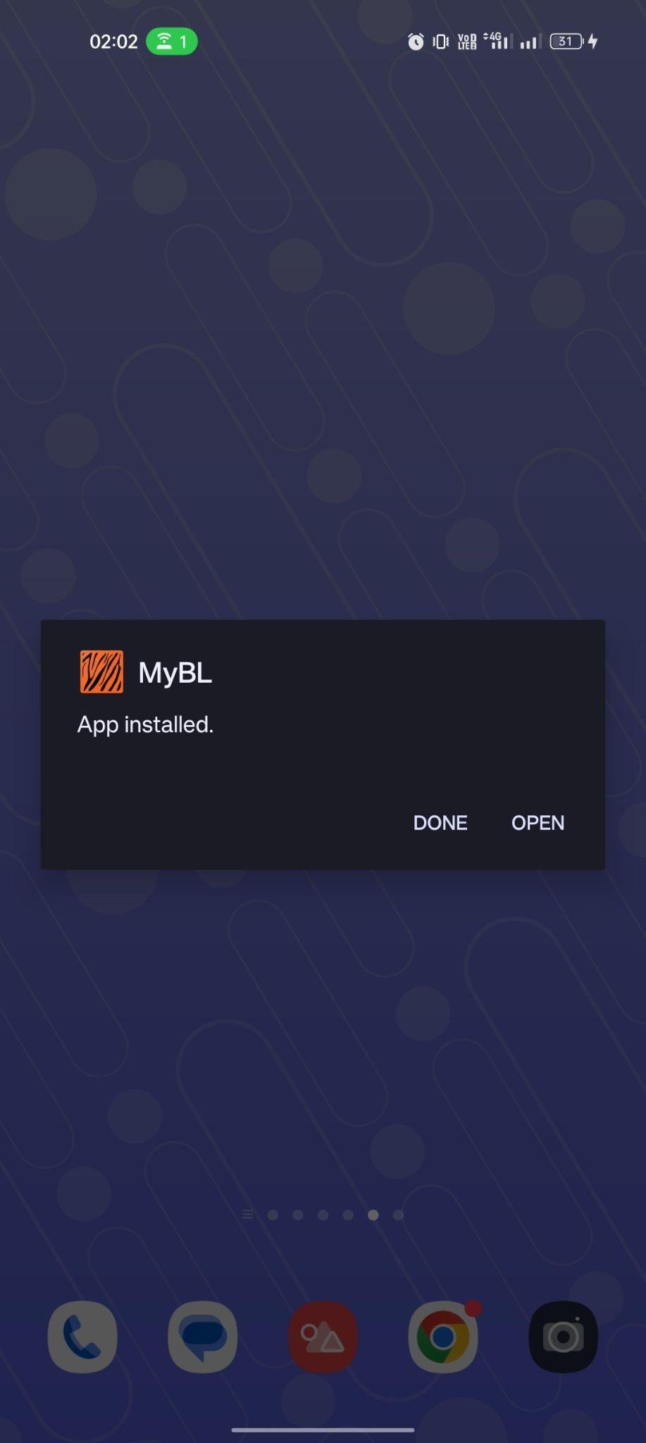 MyBL apk installed
