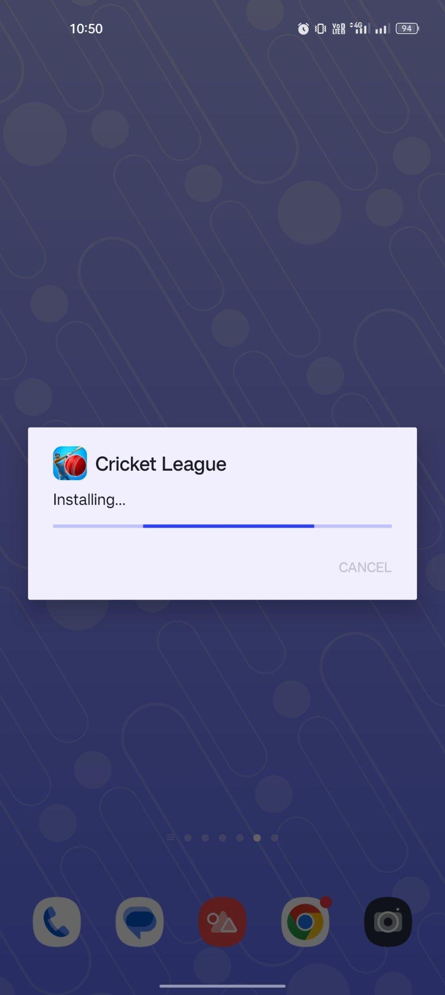 Cricket League apk installing
