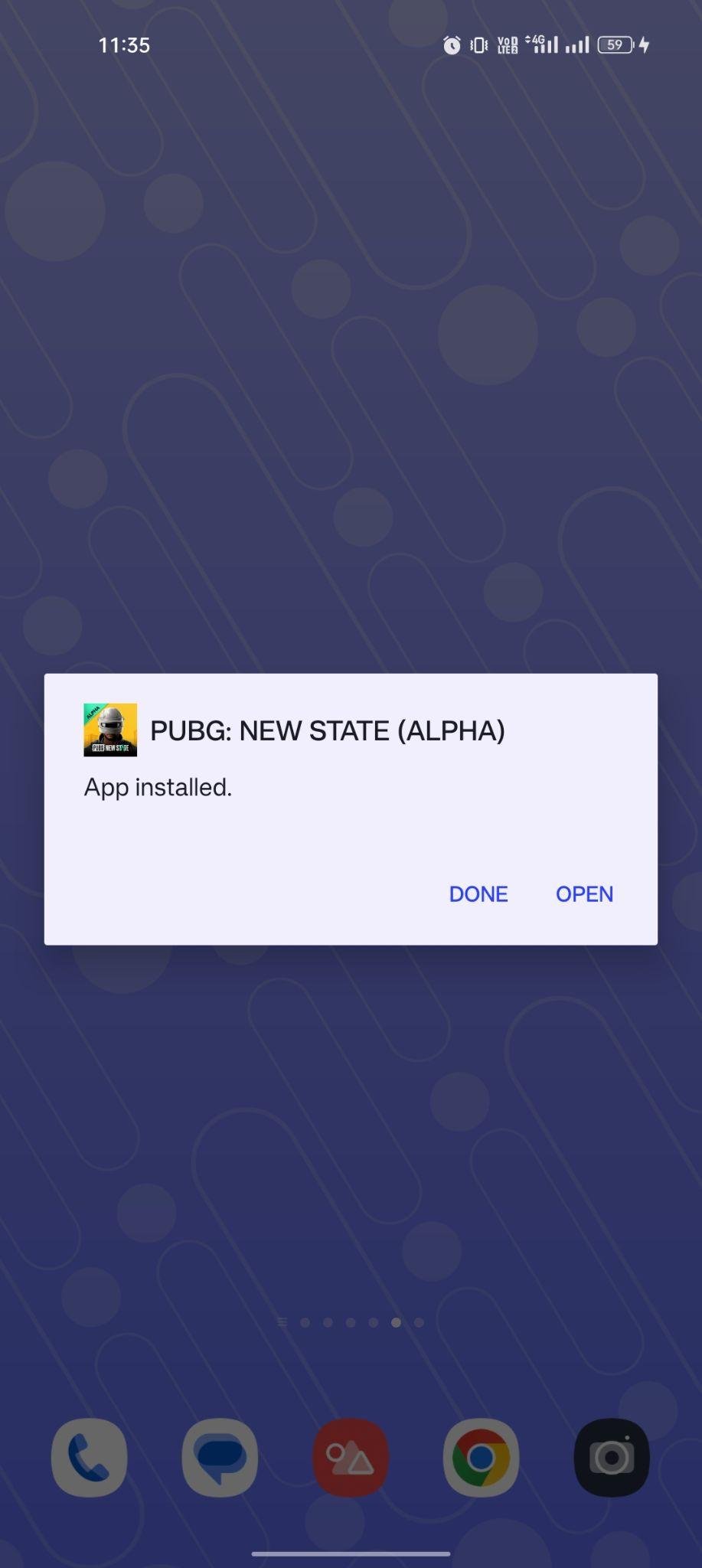 PUBG New State Mobile apk installed