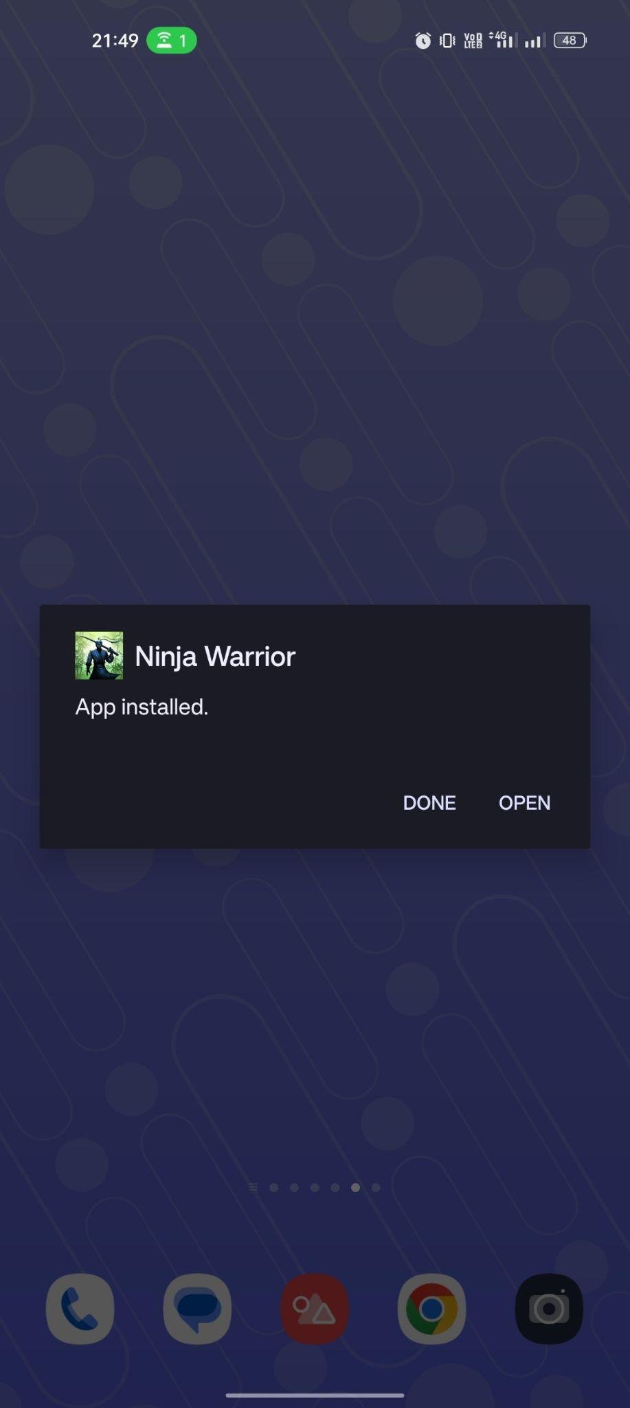 Ninja Warrior apk installed