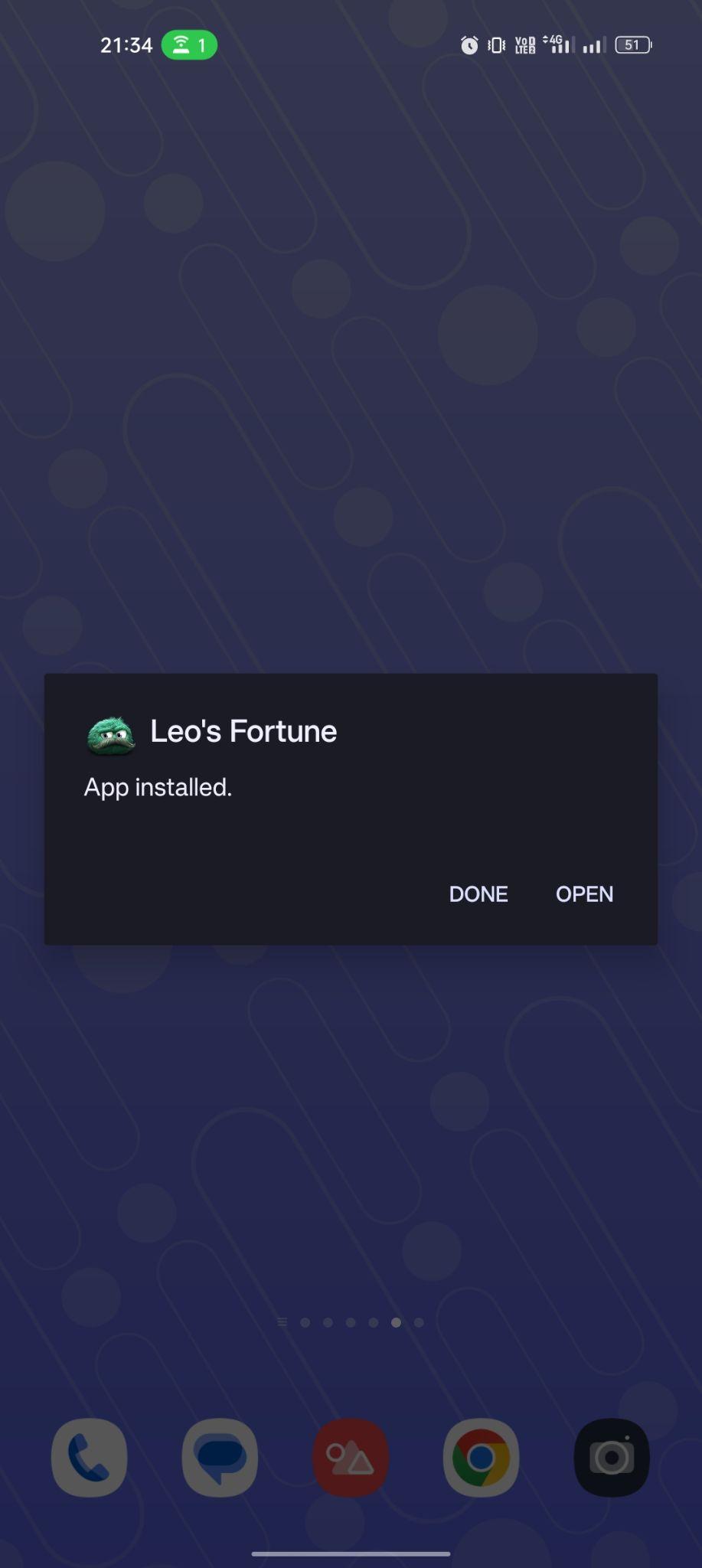 Leo’s Fortunate apk installed