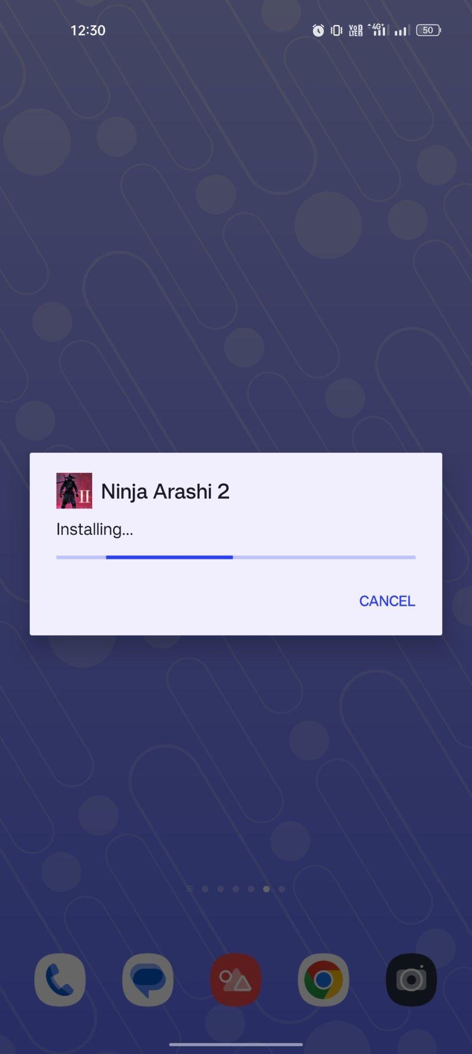 Ninja Arashi 2 apk installing