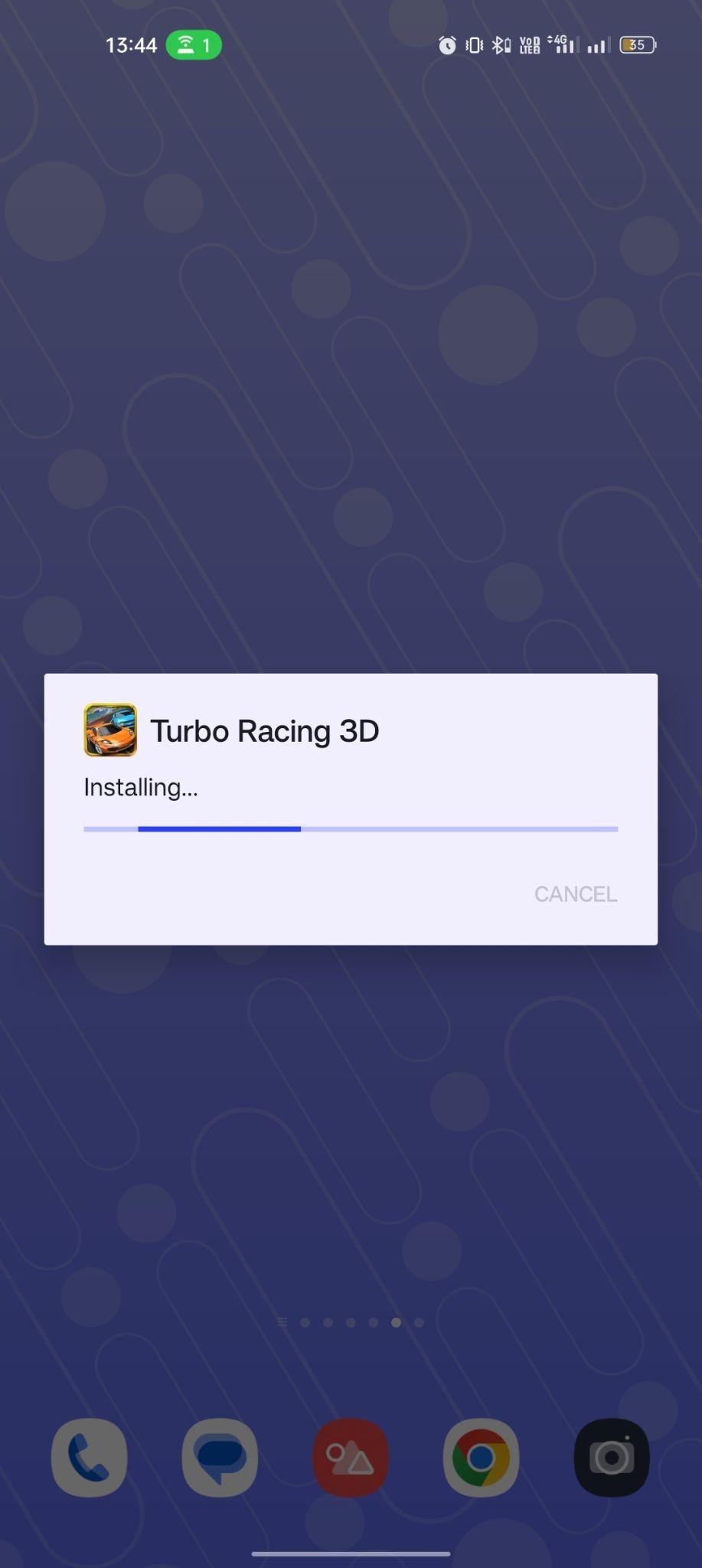 Turbo Driving Racing 3D apk installing