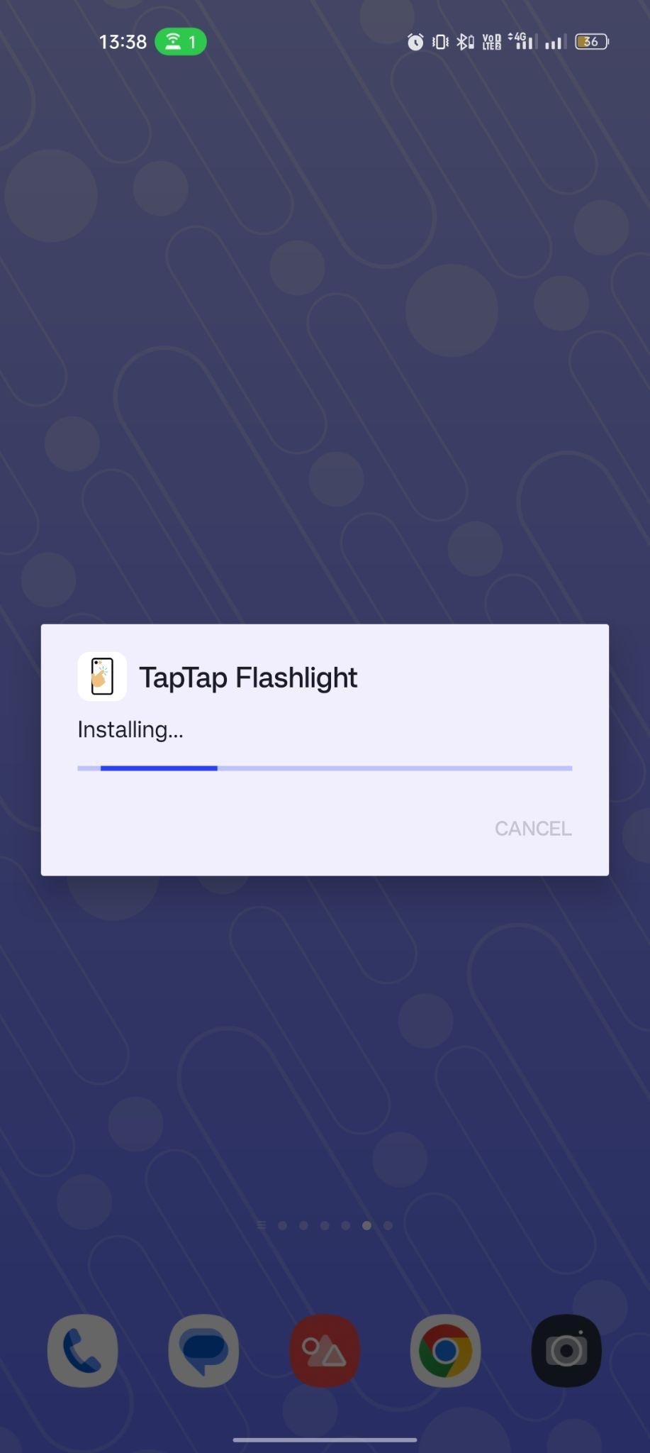 Tap Tap Flashlight apk installing