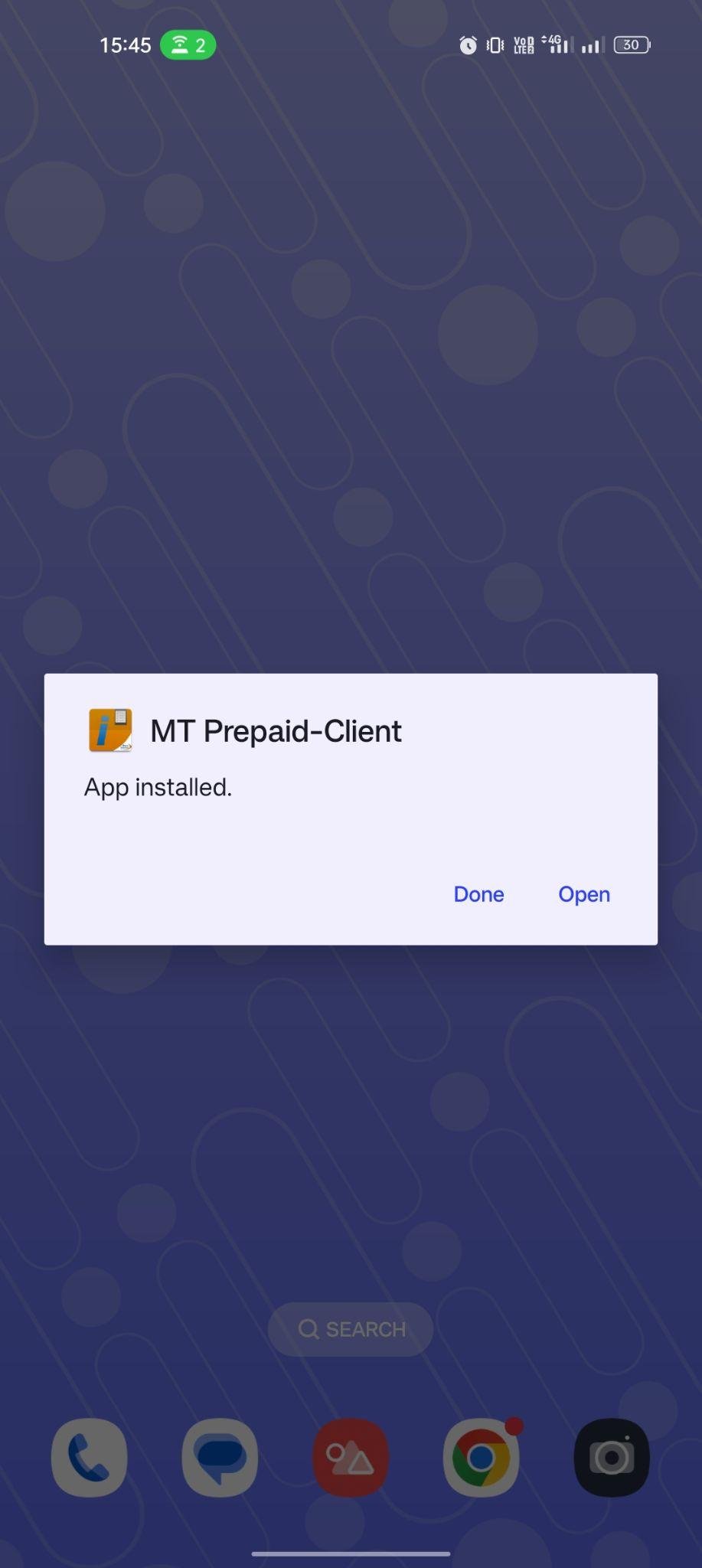 MT Prepaid Client apk installed