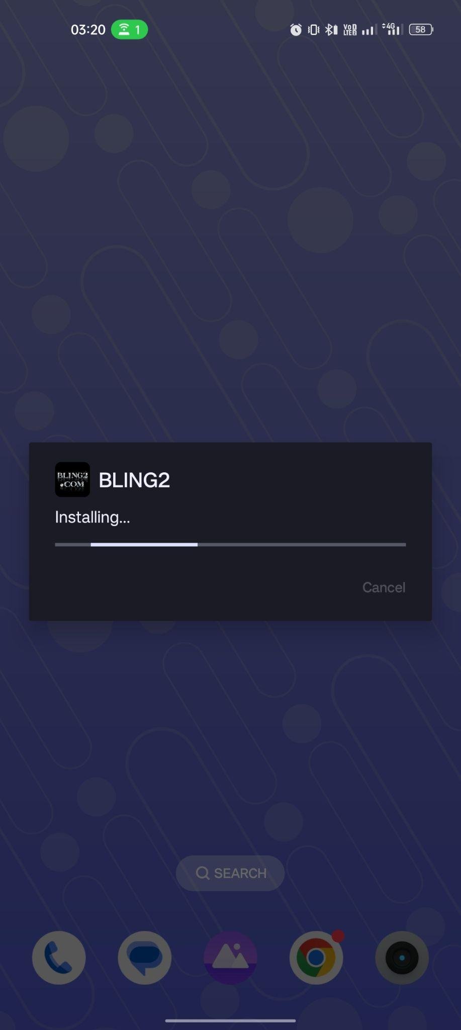 Bling Blig Live apk installing