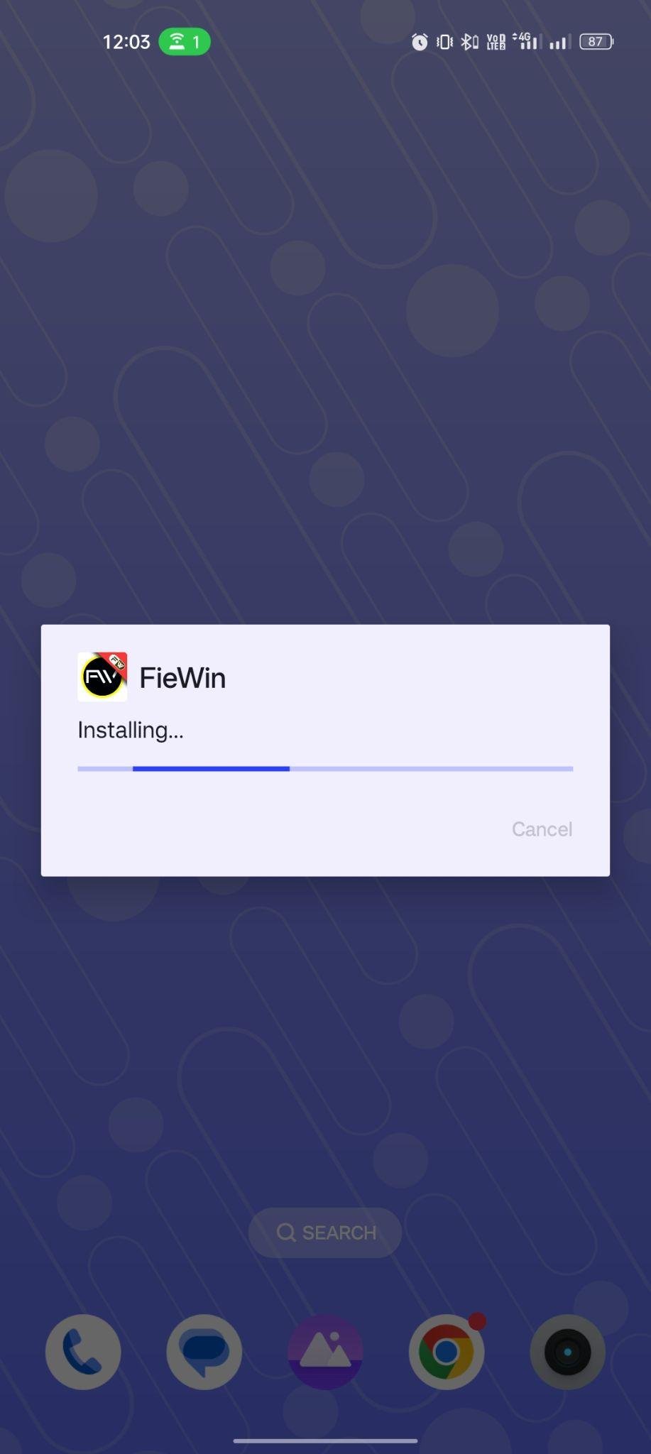 FieWin apk installing
