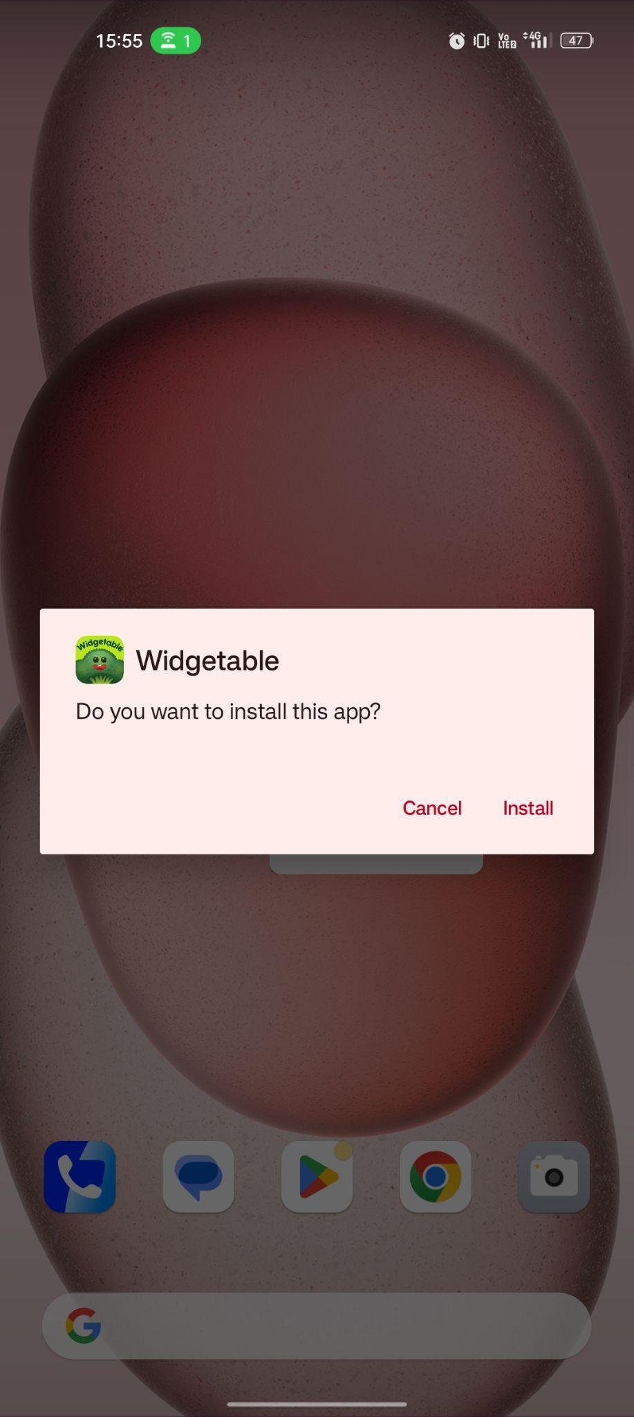 Widgetable apk installing