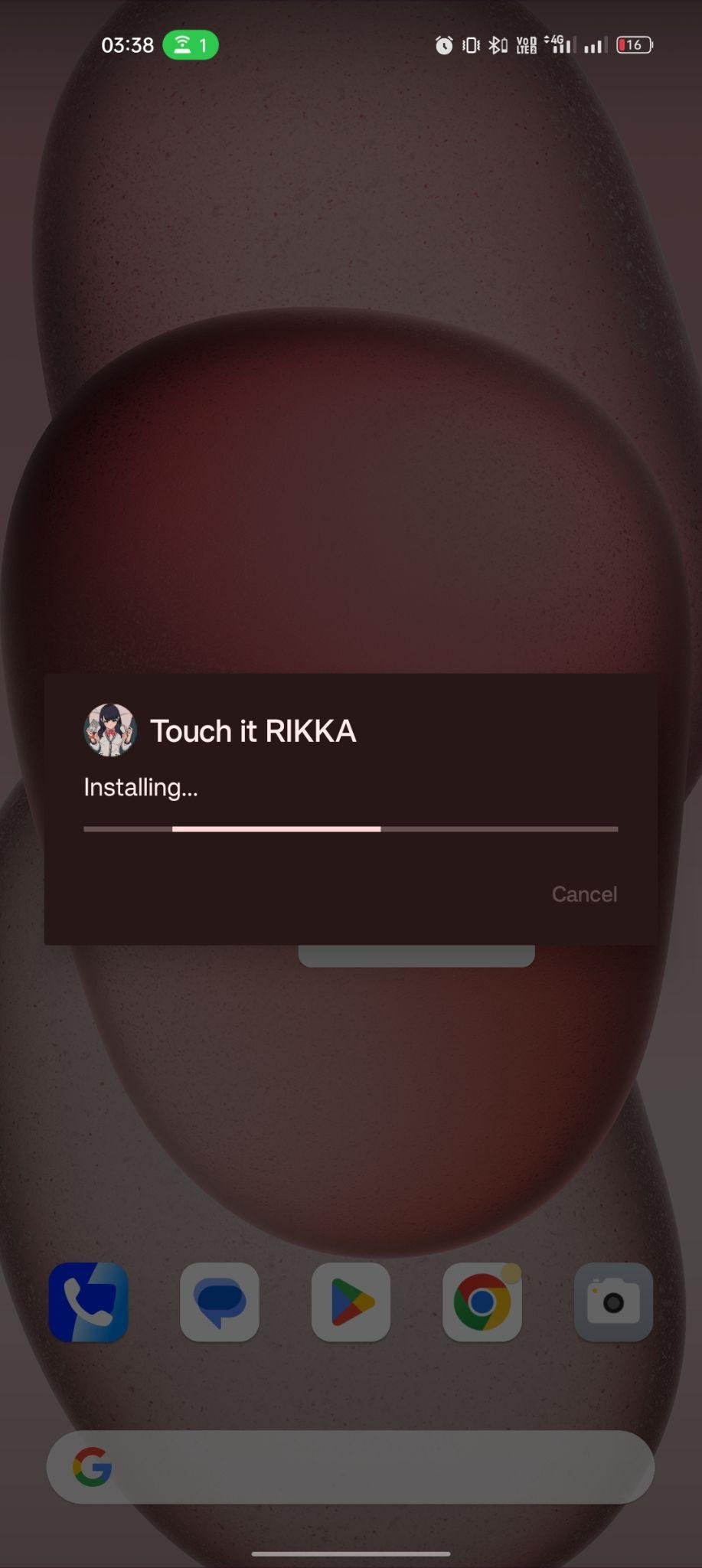 Touch It Rikka apk installing