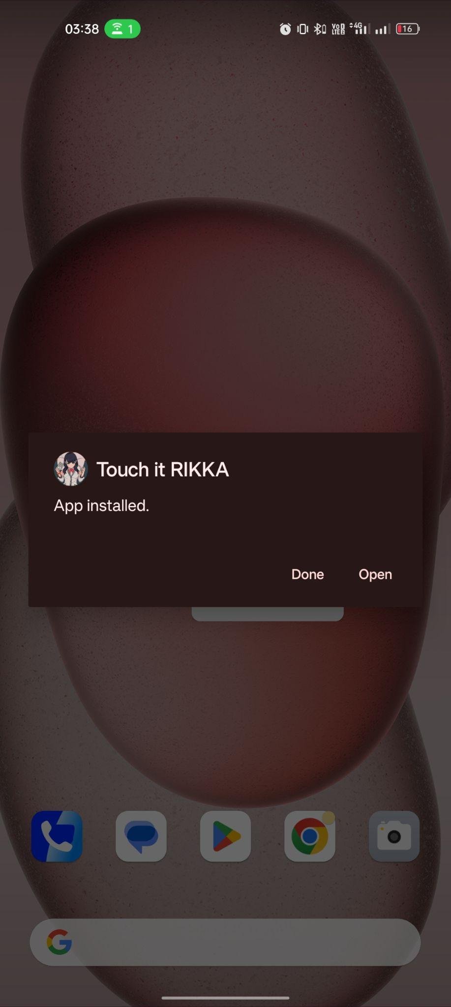 Touch It Rikka apk installed