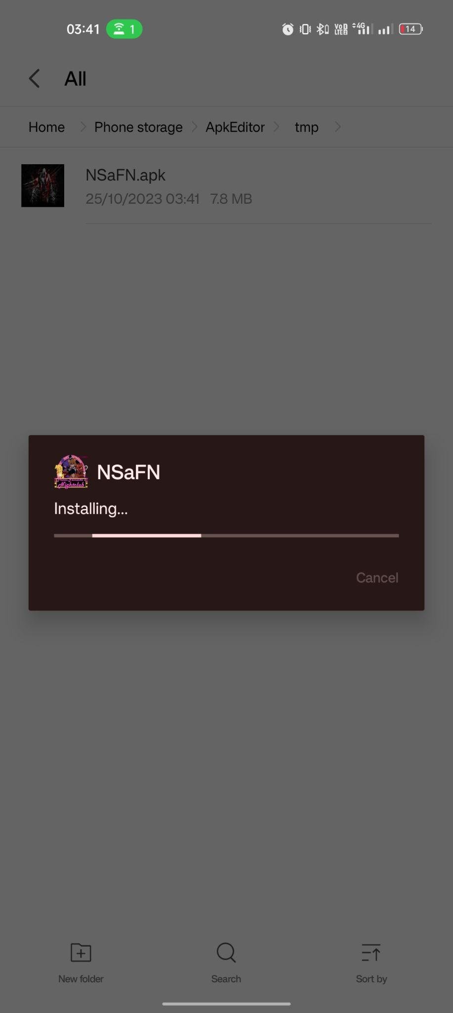 NSaFN apk installing