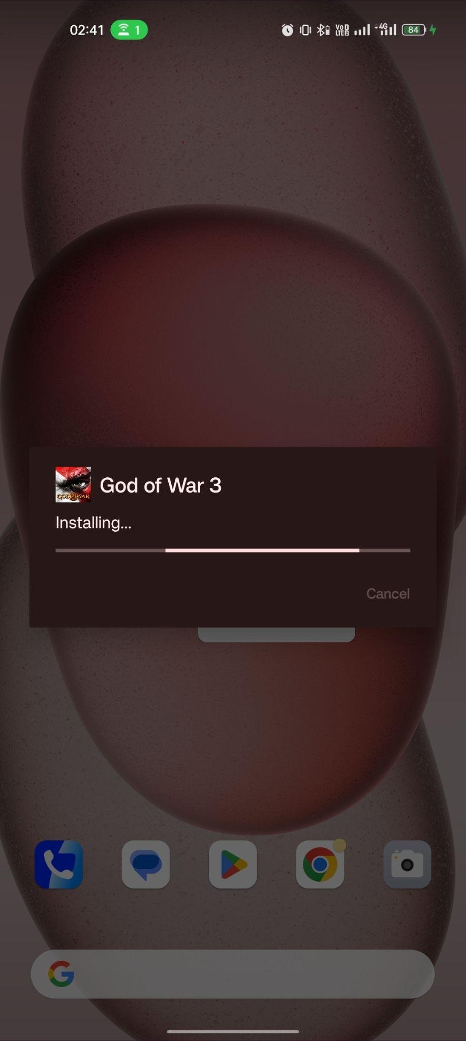 God Of War 3 apk installing