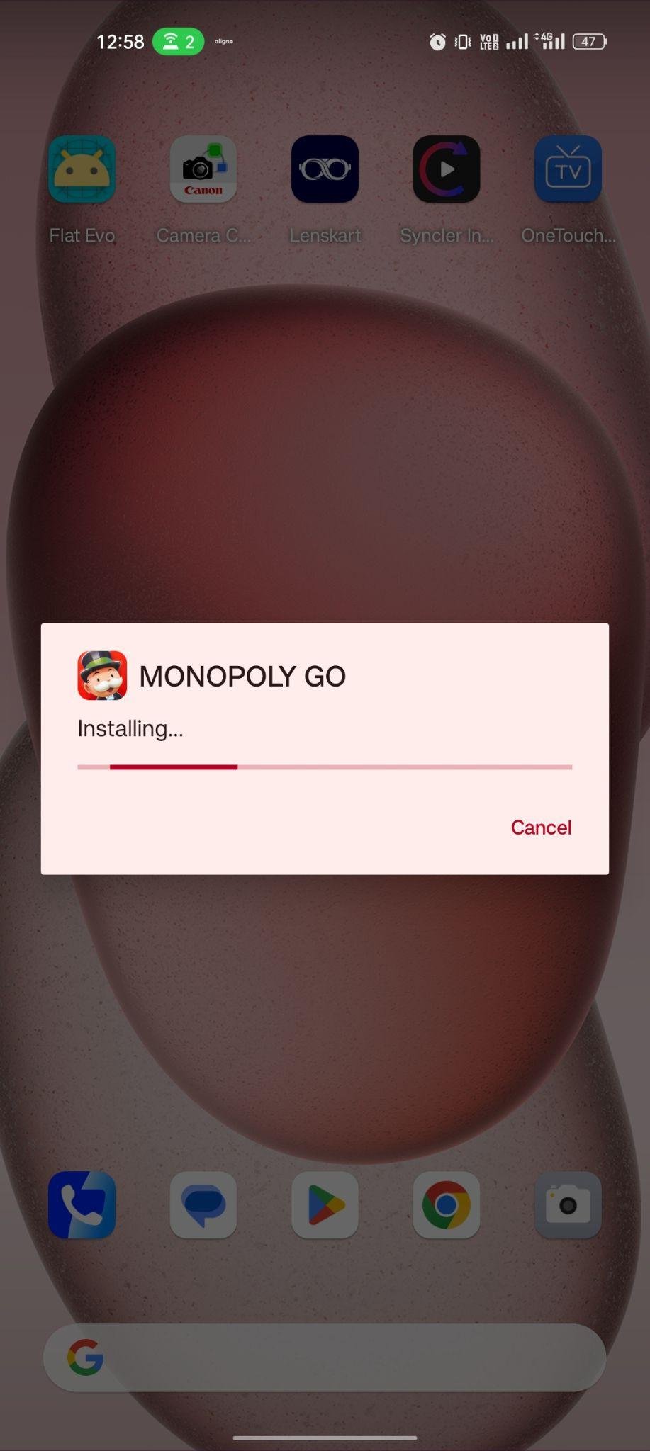 Monopoly Go apk installing