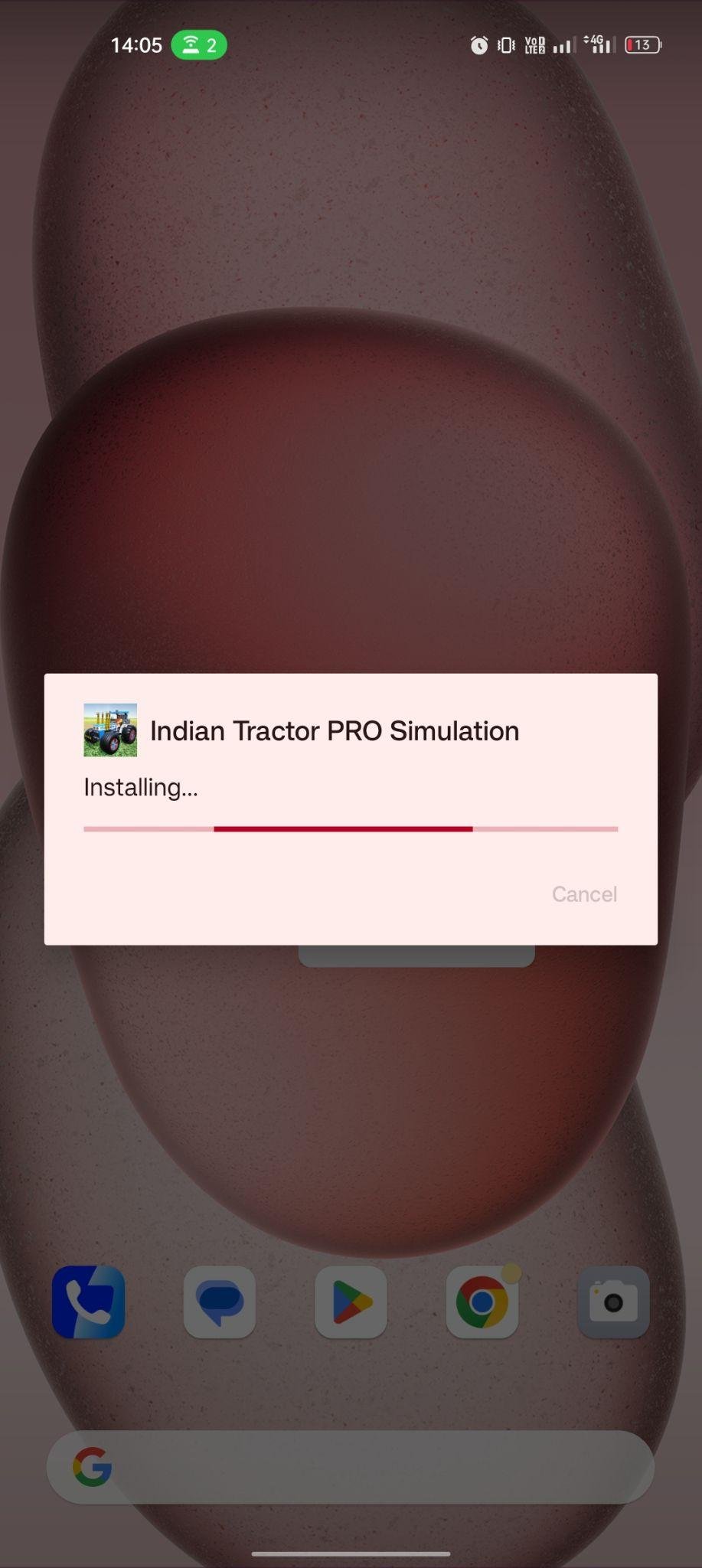 Indian Tractor Pro Simulation apk installing