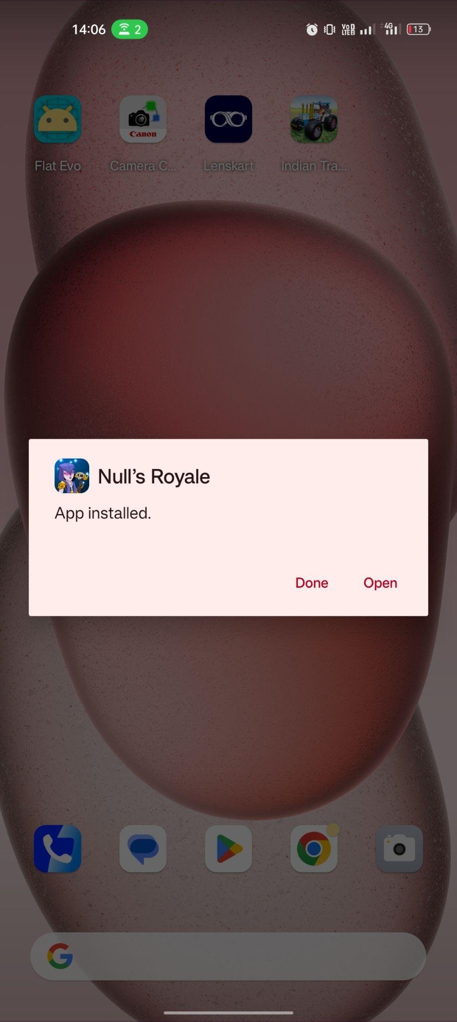 Null’s Royale apk installed