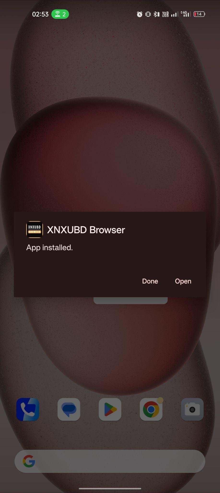 XNXUBD VPN Browser apk installed