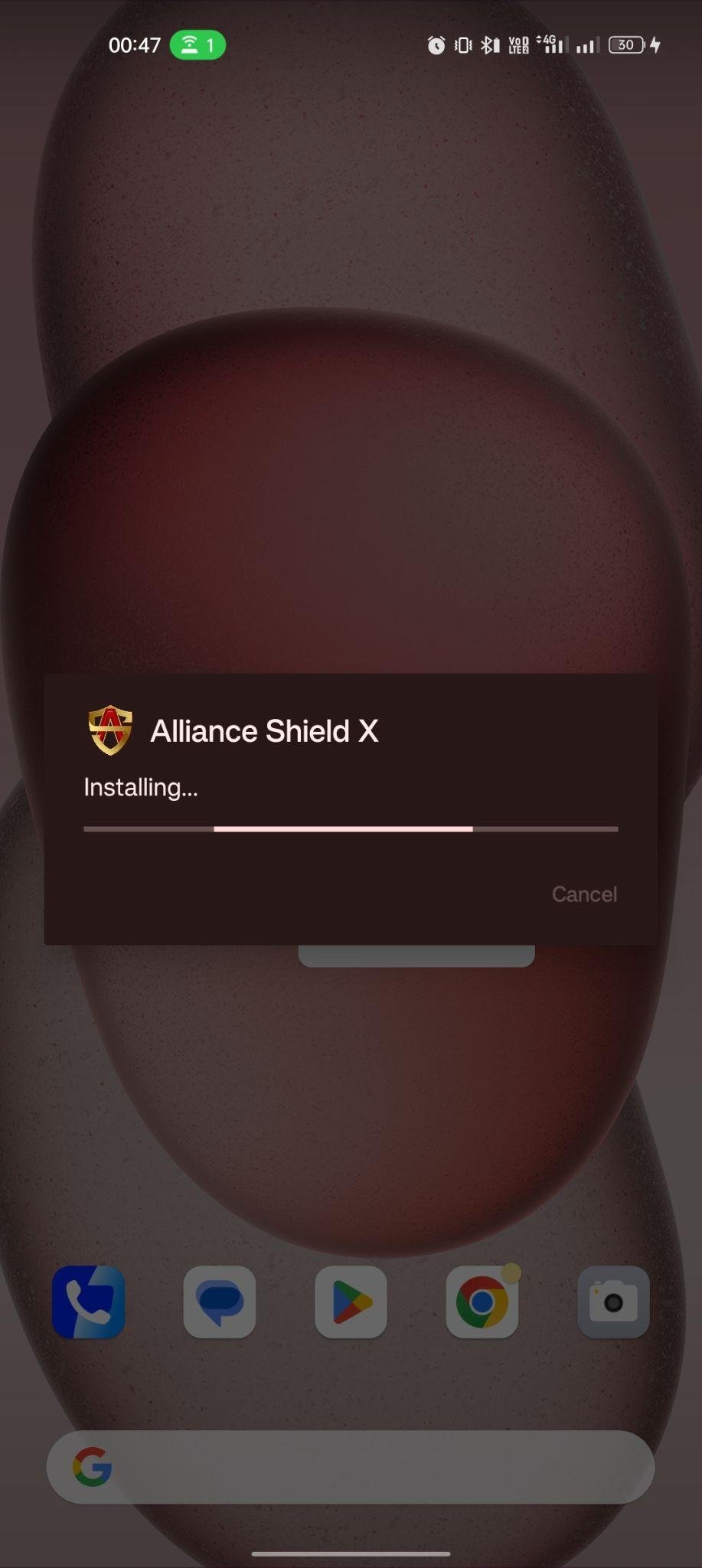 Alliance Shield X apk installing
